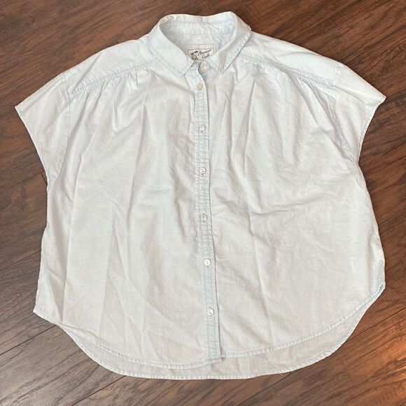 American Eagle Oversized Chambray Blouse - Size Small - Picture 1 of 9